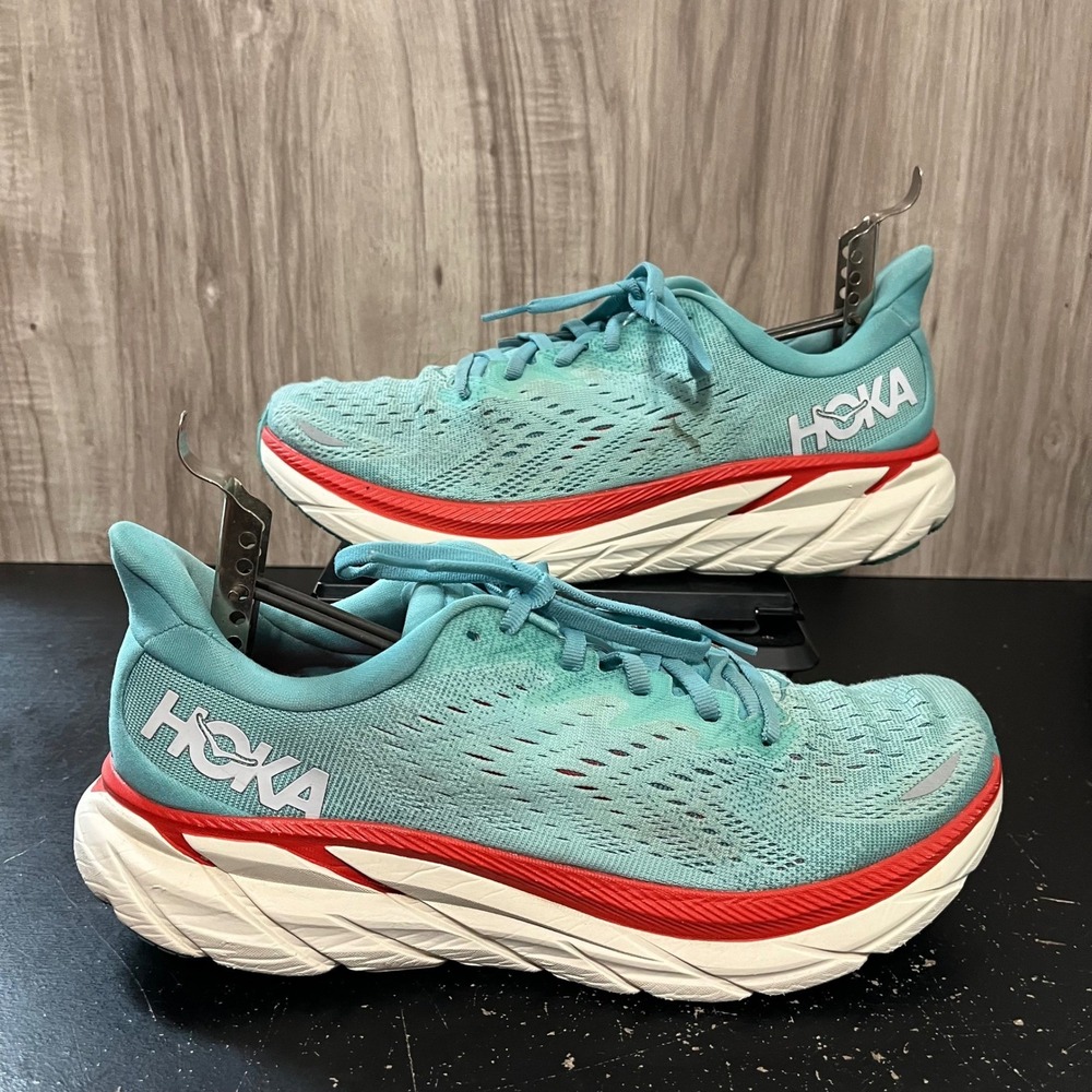 Hoka One One Clifton 8 Womens 9B Aeolian Burgundy Running Shoes 1119394 AEBL